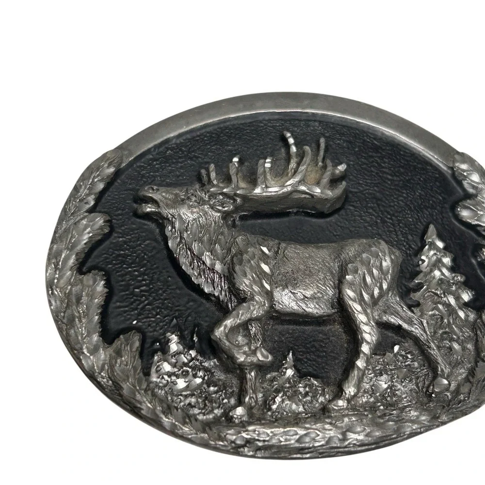 Deer Buck Whitetail Blacktail Mule Hunting 1989 Colorado Silver Star Belt Buckle